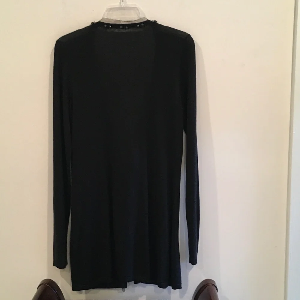 Elie Tahari Black Knit Top with Subtle Texture - Picture 6 of 7